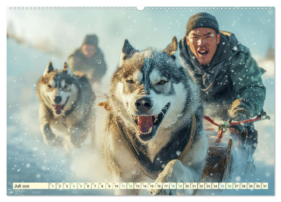 Huskies - Kraft und Anmut (CALVENDO Premium Wandkalender 2026)
