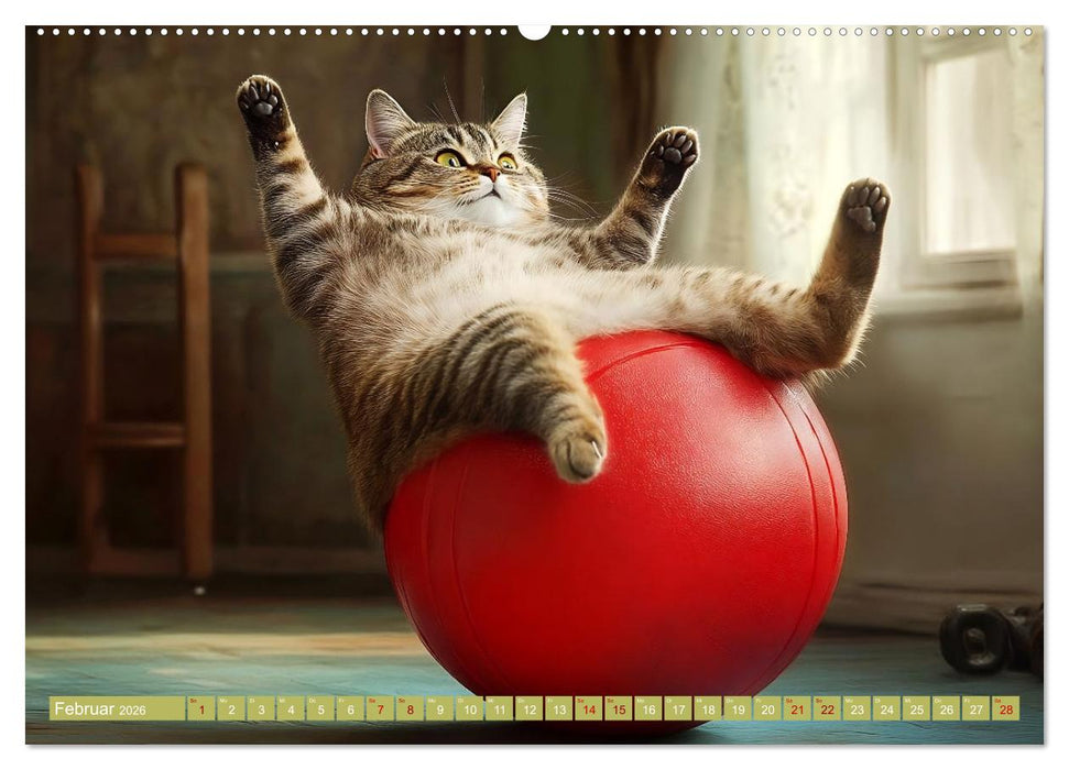 Lustige Sportarten für Katzen (CALVENDO Wandkalender 2026)