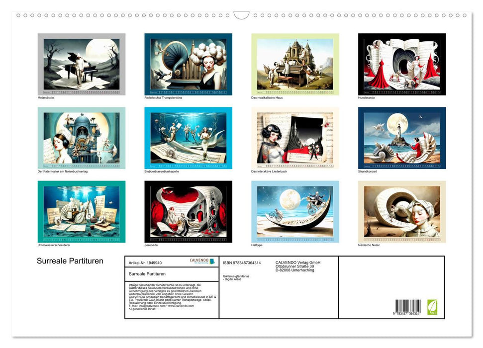 Surreale Partituren (CALVENDO Wandkalender 2026)