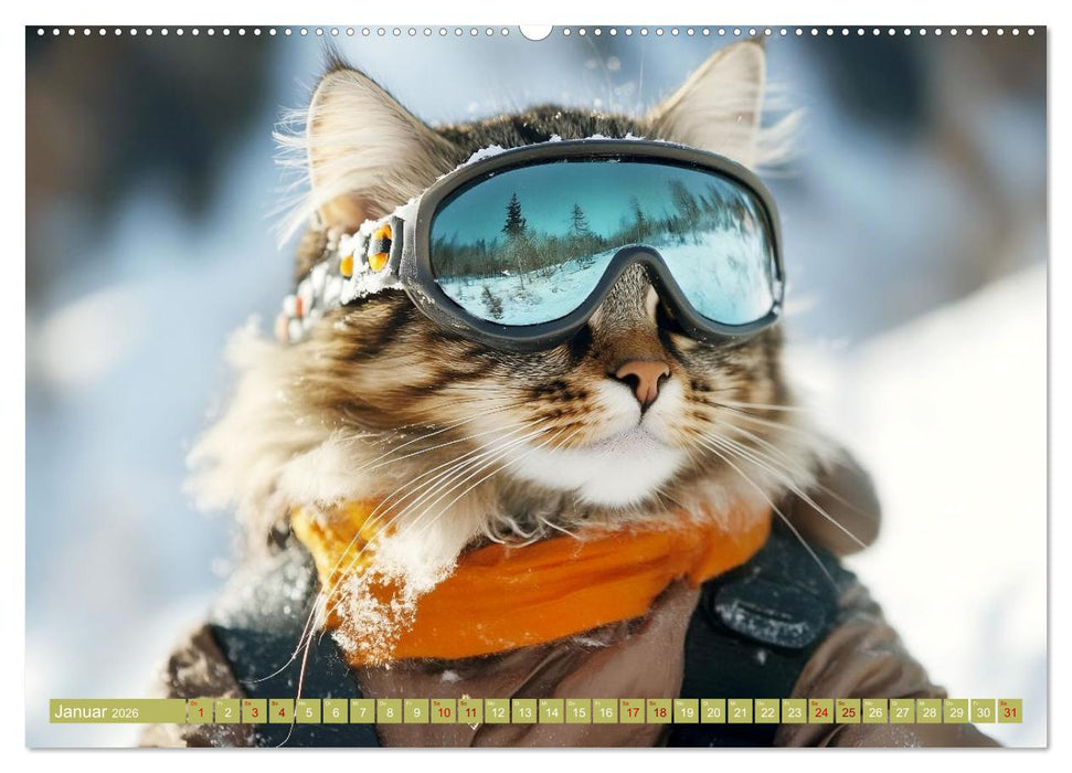 Lustige Sportarten für Katzen (CALVENDO Premium Wandkalender 2026)