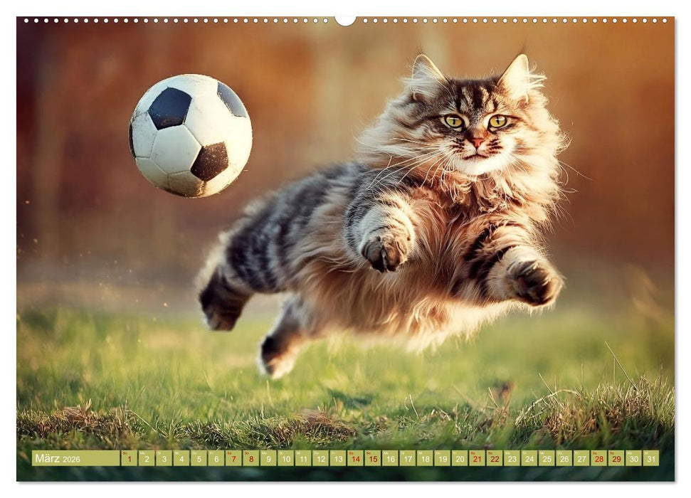 Lustige Sportarten für Katzen (CALVENDO Premium Wandkalender 2026)