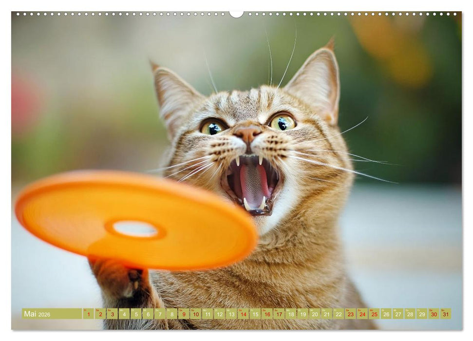 Lustige Sportarten für Katzen (CALVENDO Premium Wandkalender 2026)