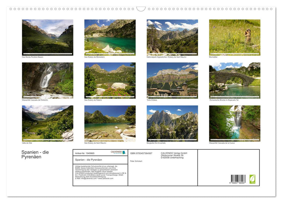 Spanien - die Pyrenäen (CALVENDO Wandkalender 2026)