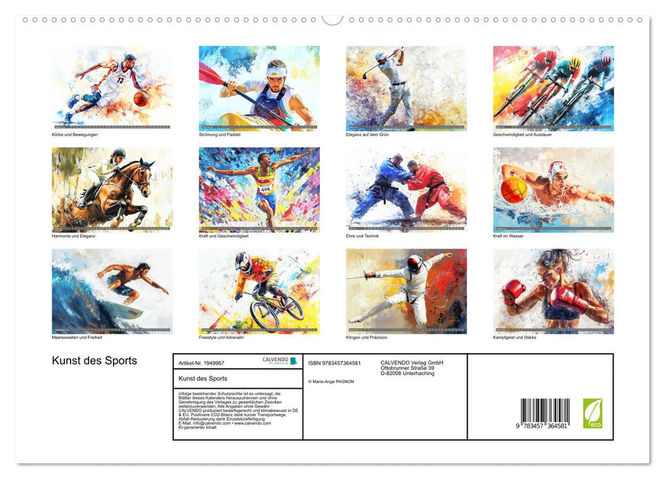Kunst des Sports (CALVENDO Premium Wandkalender 2026)