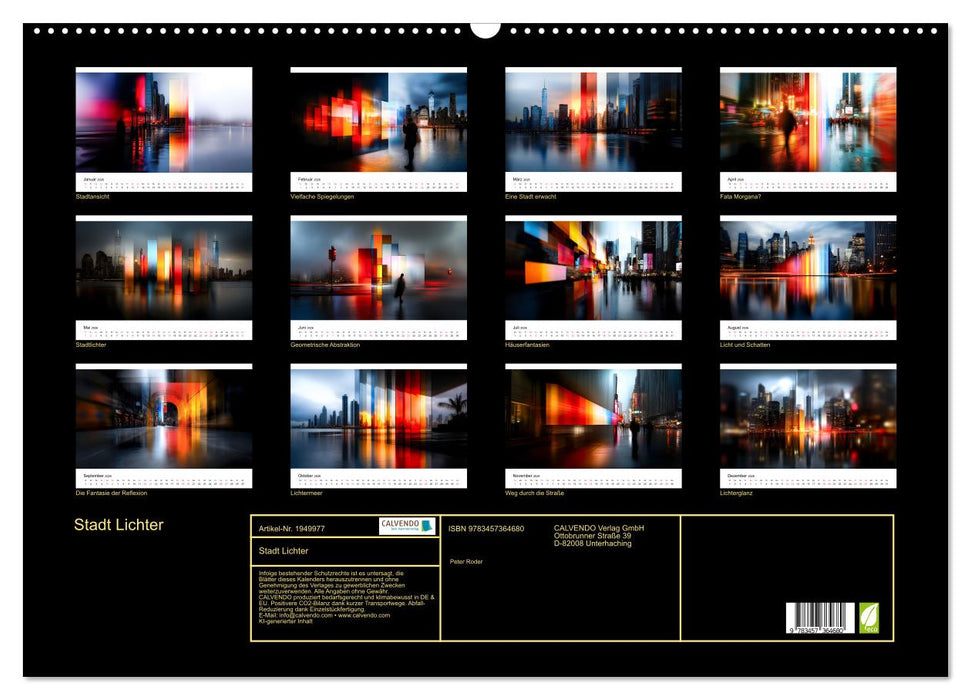 Stadt Lichter (CALVENDO Wandkalender 2026)
