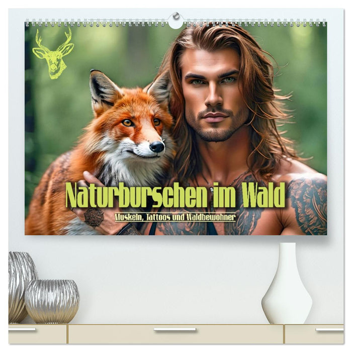 Naturburschen im Wald - Muskeln, Tattoos und Waldbewohner (CALVENDO Premium Wandkalender 2026)