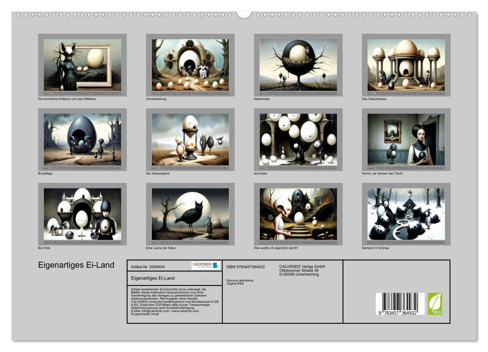 Eigenartiges Ei-Land (CALVENDO Premium Wandkalender 2026)