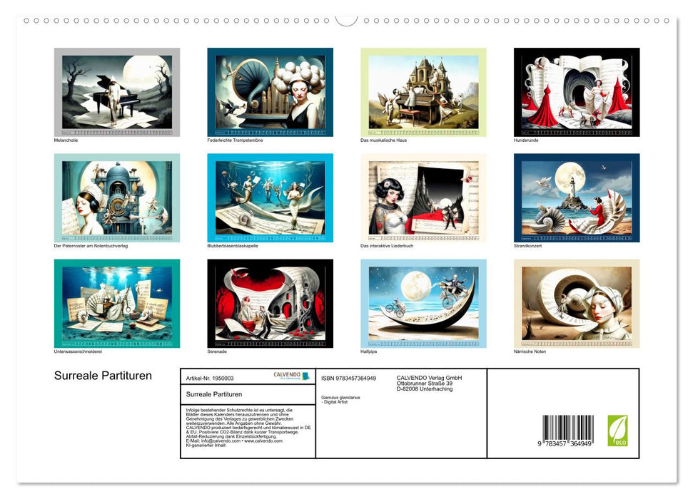 Surreale Partituren (CALVENDO Premium Wandkalender 2026)