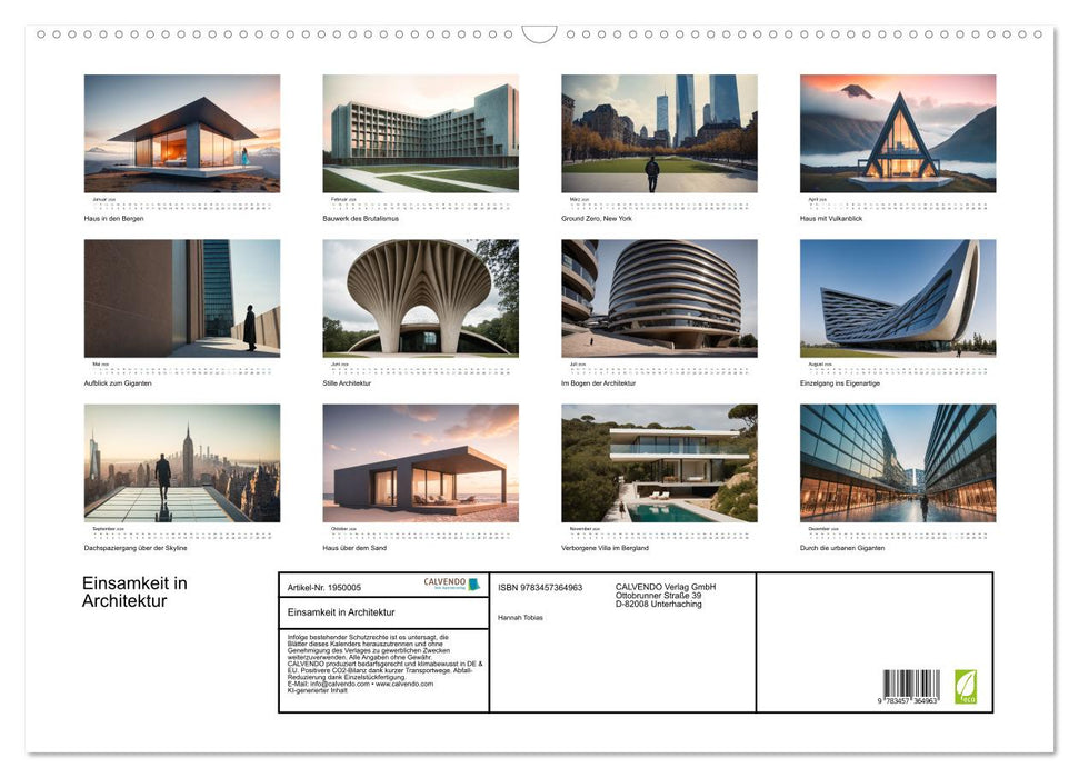 Einsamkeit in Architektur (CALVENDO Wandkalender 2026)