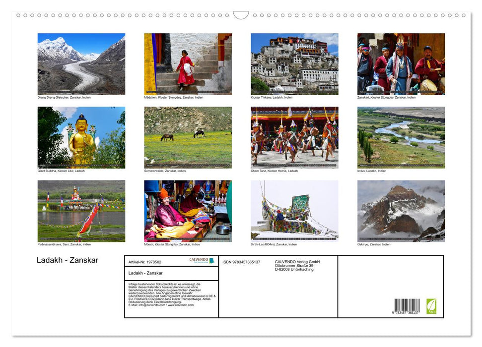 Ladakh - Zanskar (CALVENDO Wandkalender 2026)