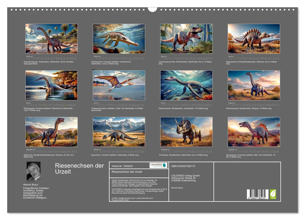 Riesenechsen der Urzeit (CALVENDO Wandkalender 2026)