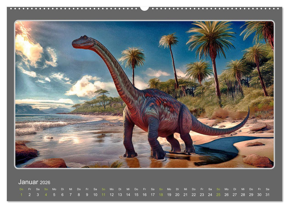 Riesenechsen der Urzeit (CALVENDO Wandkalender 2026)