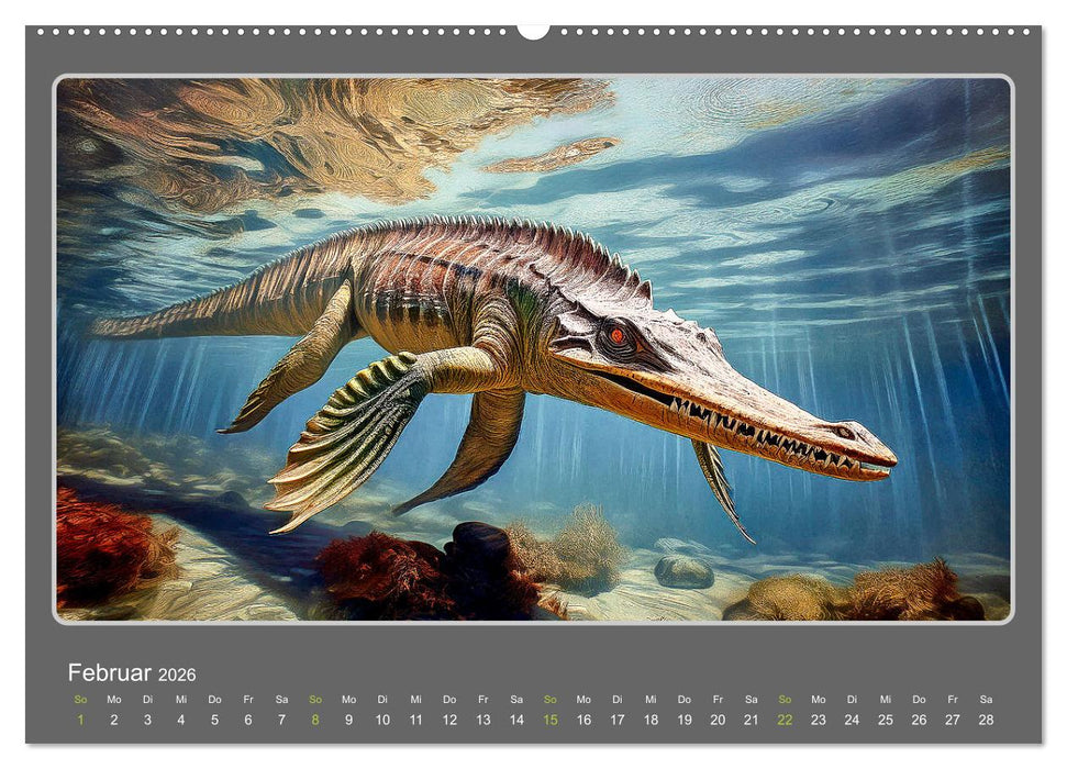 Riesenechsen der Urzeit (CALVENDO Wandkalender 2026)