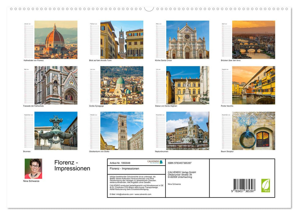 Florenz - Impressionen (CALVENDO Premium Wandkalender 2026)