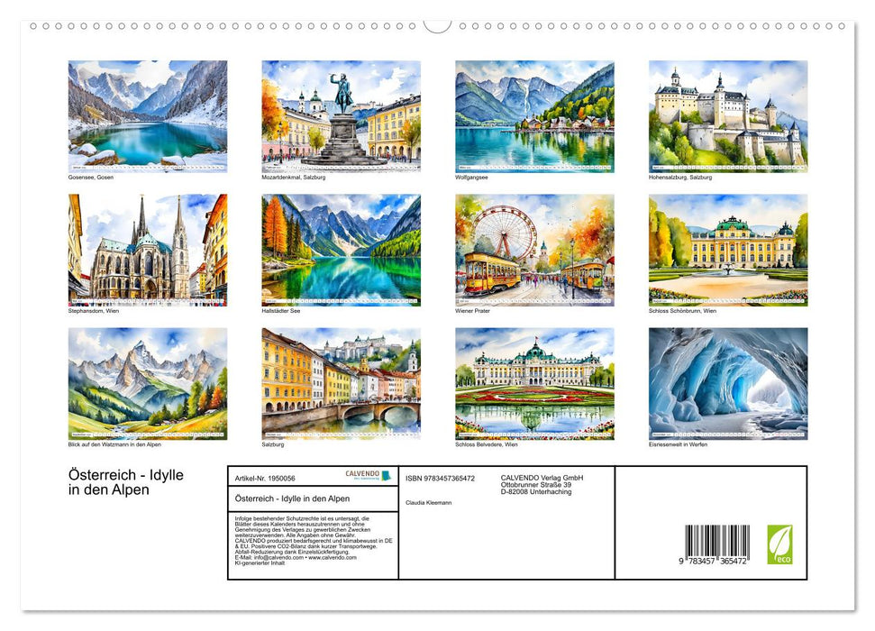Österreich - Idylle in den Alpen (CALVENDO Premium Wandkalender 2026)