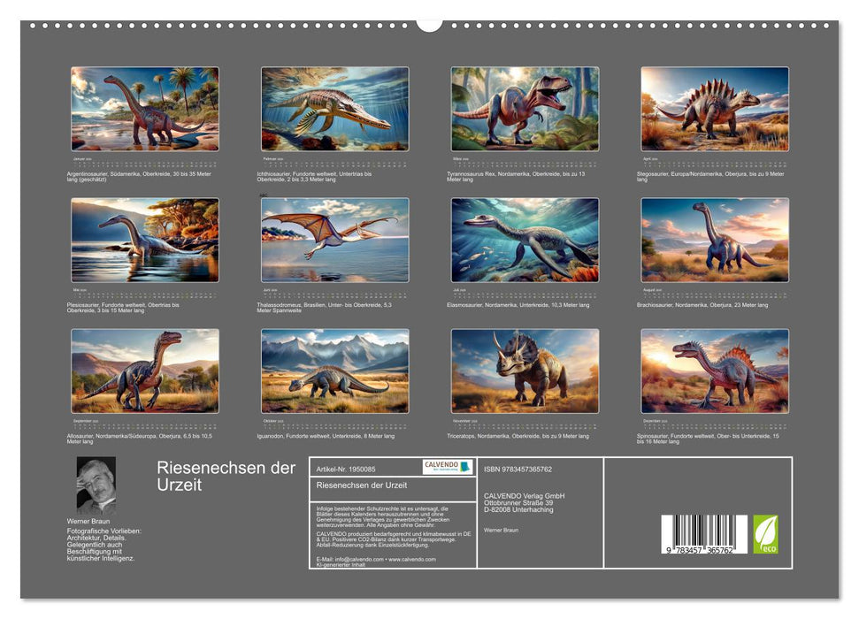 Riesenechsen der Urzeit (CALVENDO Premium Wandkalender 2026)