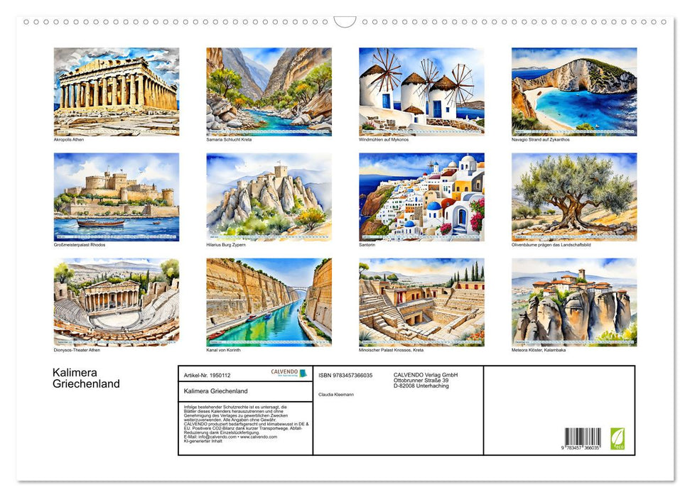 Kalimera Griechenland (CALVENDO Wandkalender 2026)