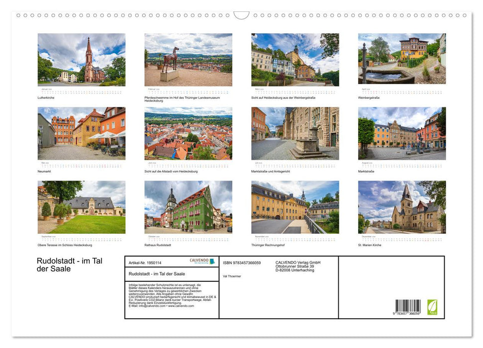 Rudolstadt - im Tal der Saale (CALVENDO Wandkalender 2026)