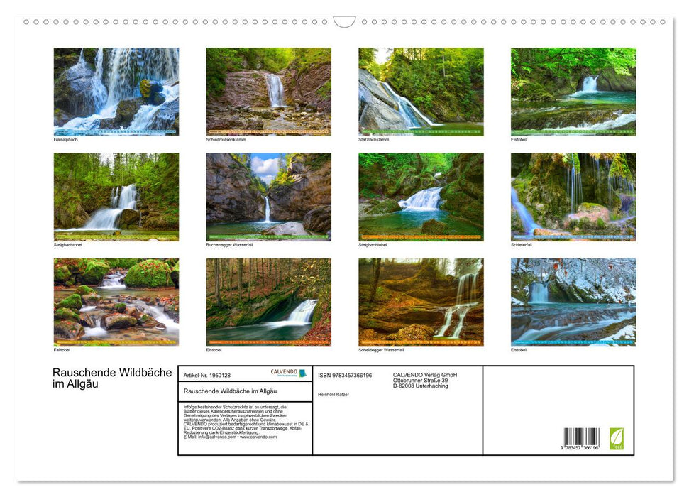 Rauschende Wildbäche im Allgäu (CALVENDO Wandkalender 2026)