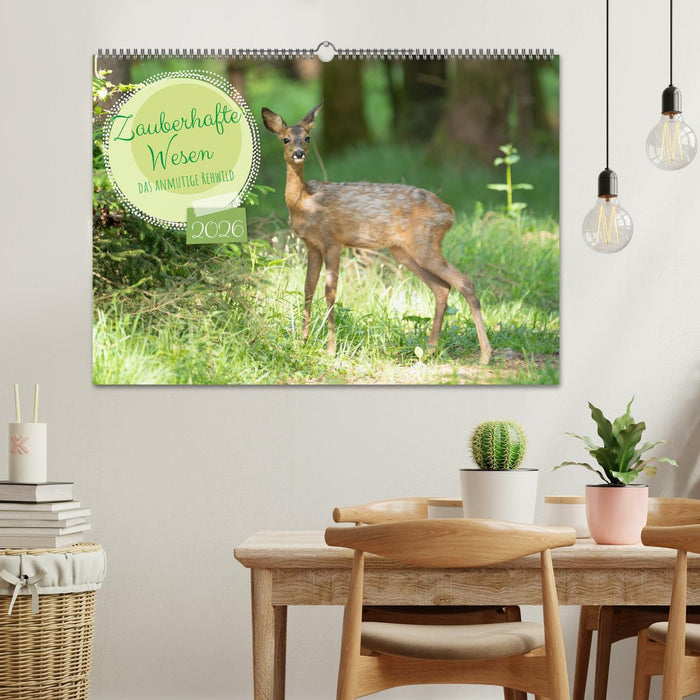 Zauberhafte Wesen - anmutiges Rehwild (CALVENDO Wandkalender 2026)