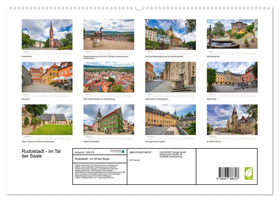 Rudolstadt - im Tal der Saale (CALVENDO Premium Wandkalender 2026)