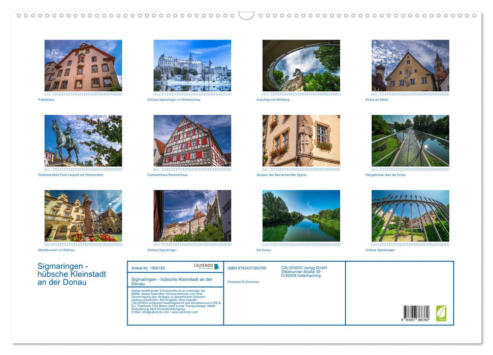Sigmaringen - hübsche Kleinstadt an der Donau (CALVENDO Wandkalender 2026)