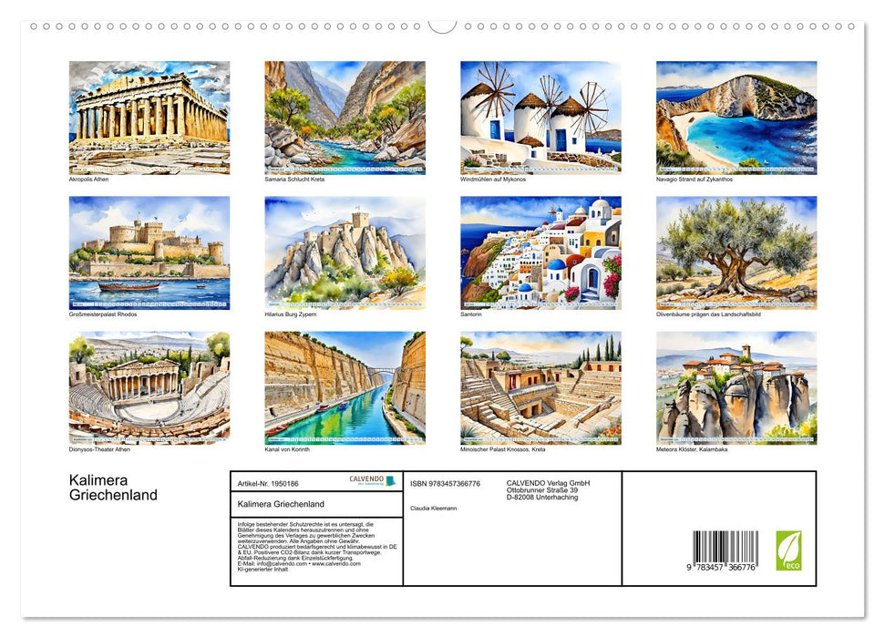 Kalimera Griechenland (CALVENDO Premium Wandkalender 2026)
