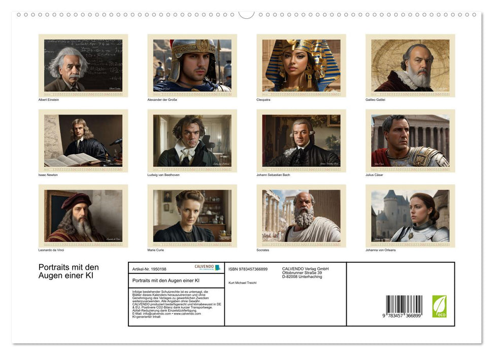 Portraits mit den Augen einer KI (CALVENDO Premium Wandkalender 2026)