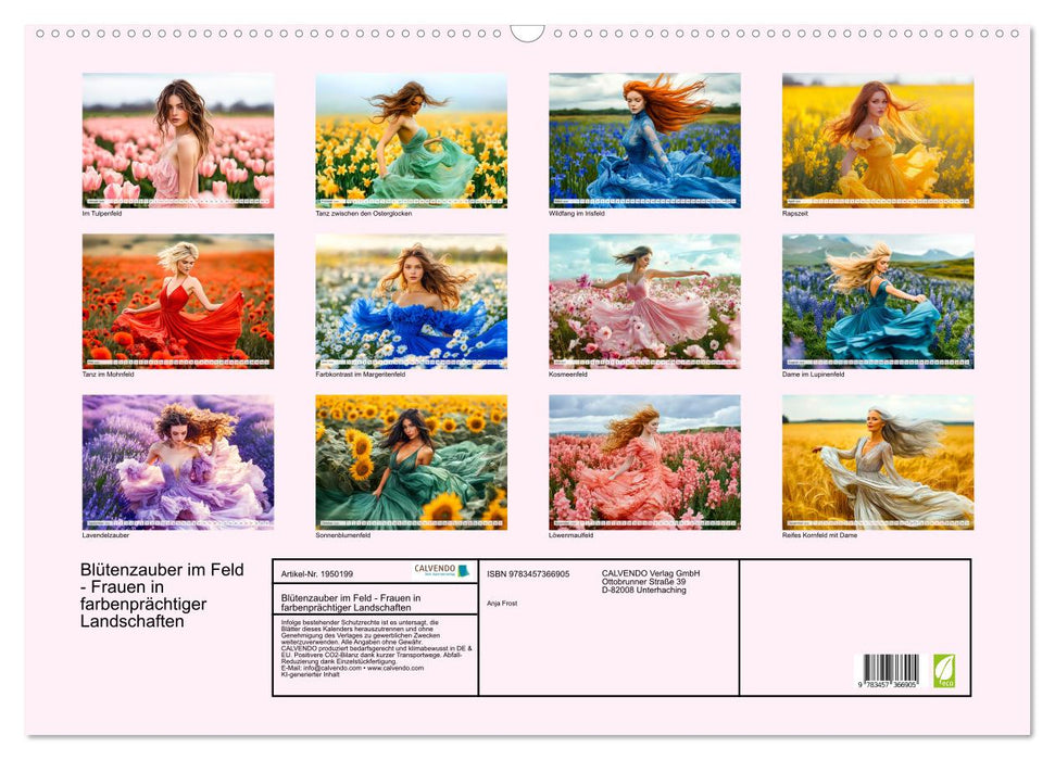 Blütenzauber im Feld - Frauen in farbenprächtiger Landschaften (CALVENDO Wandkalender 2026)