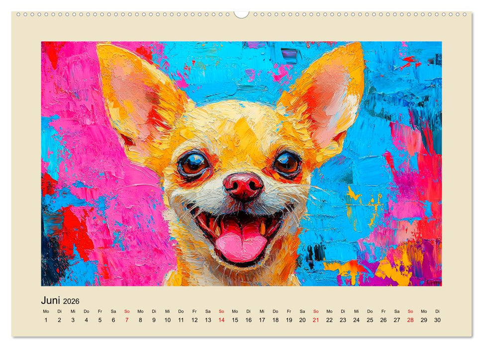 Hundegesichter im Ölgemälde-Stil. Liebliche Vierbeiner erfreuen das Herz! (CALVENDO Premium Wandkalender 2026)