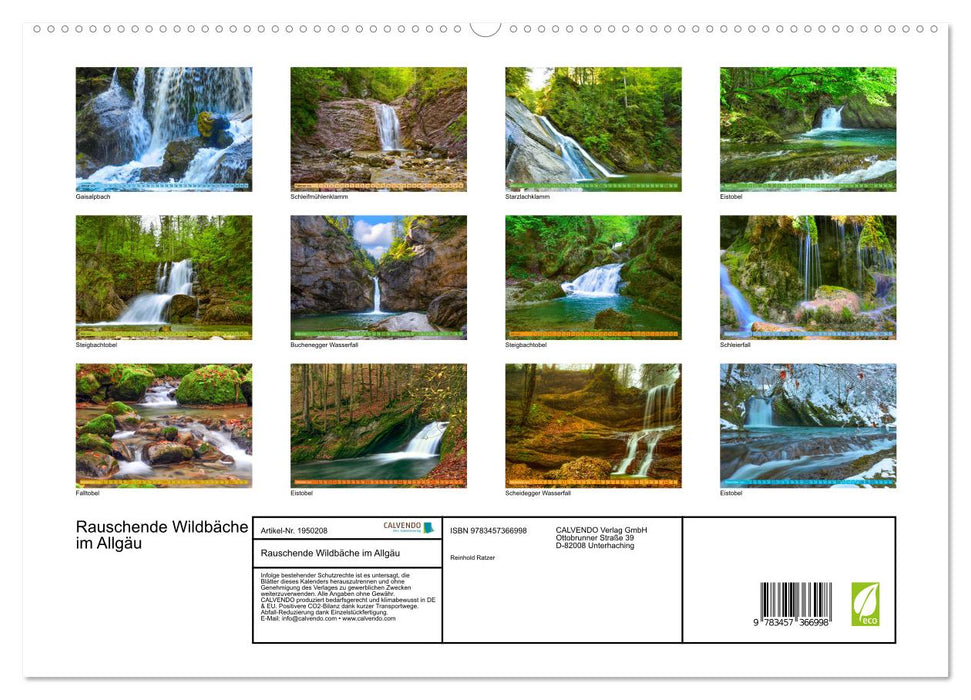 Rauschende Wildbäche im Allgäu (CALVENDO Premium Wandkalender 2026)
