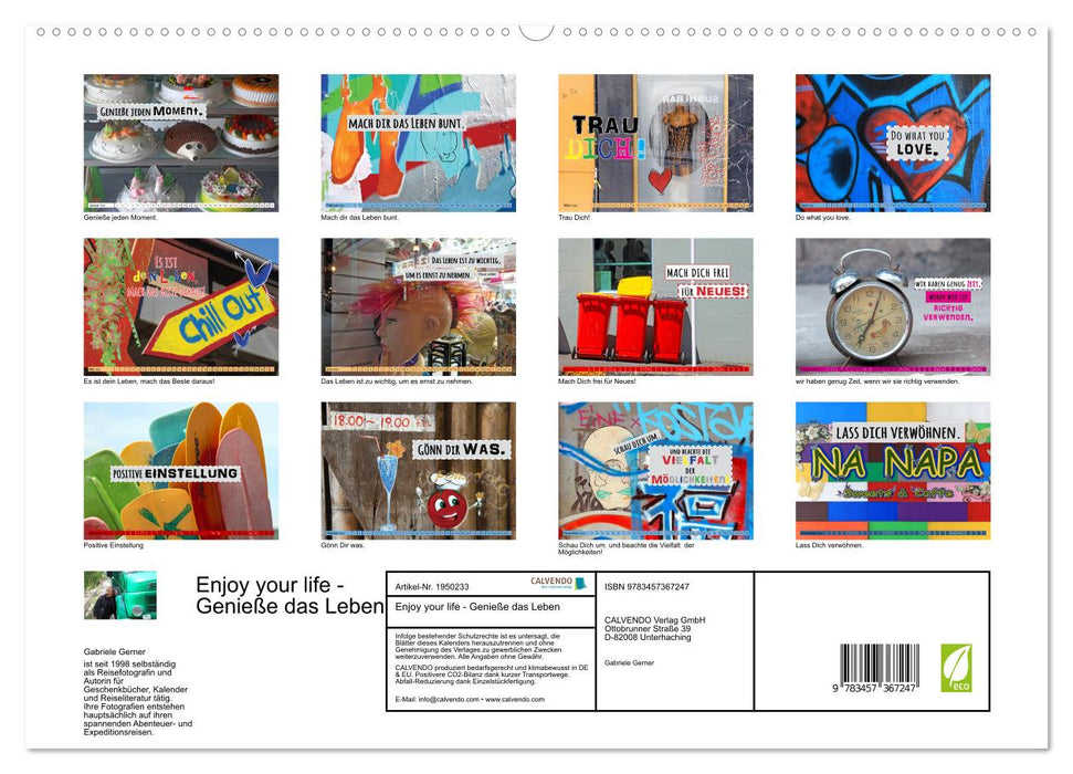 Enjoy your life - Genieße das Leben (CALVENDO Premium Wandkalender 2026)