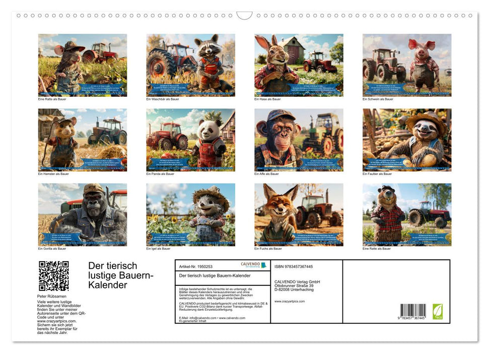 Der tierisch lustige Bauern-Kalender (CALVENDO Wandkalender 2026)