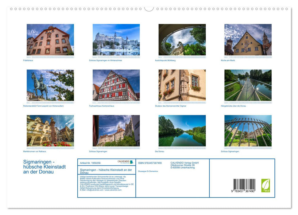 Sigmaringen - hübsche Kleinstadt an der Donau (CALVENDO Premium Wandkalender 2026)
