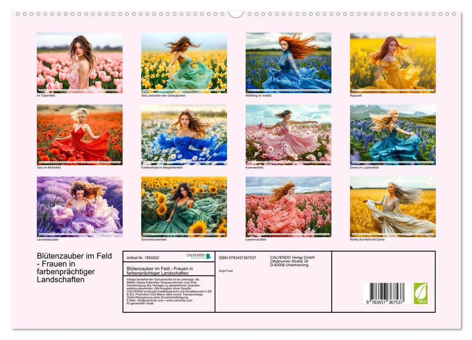 Blütenzauber im Feld - Frauen in farbenprächtiger Landschaften (CALVENDO Premium Wandkalender 2026)