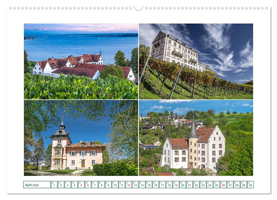 Bekannte und weniger bekannte Schlösser und Burgen rund um dem Bodensee (CALVENDO Wandkalender 2026)