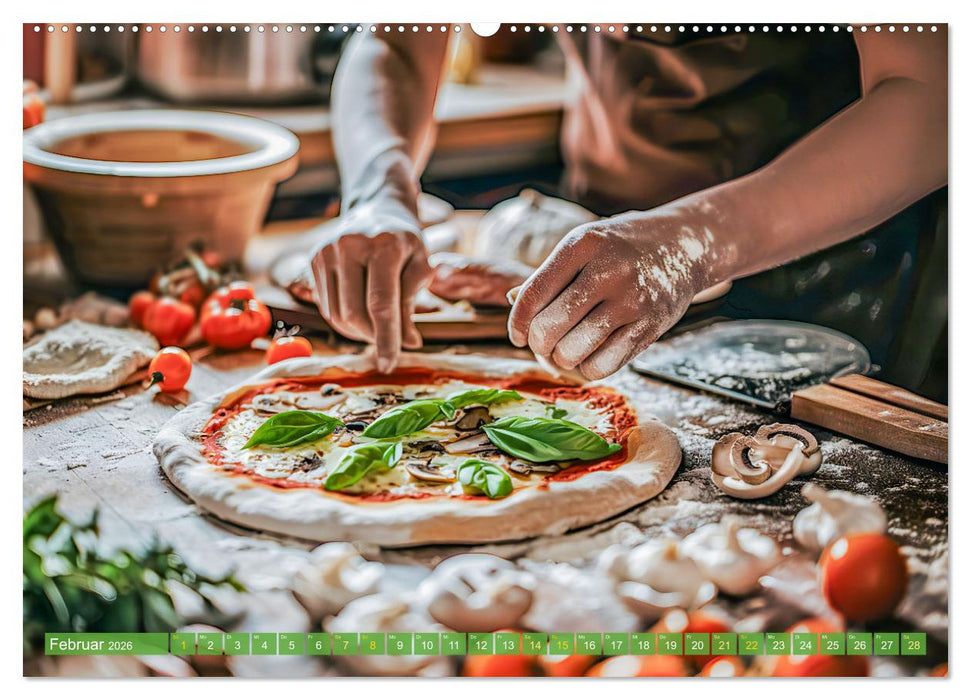 Pizza für Genießer! - Erleben Sie jeden Monat neue Pizza-Momente (CALVENDO Premium Wandkalender 2026)