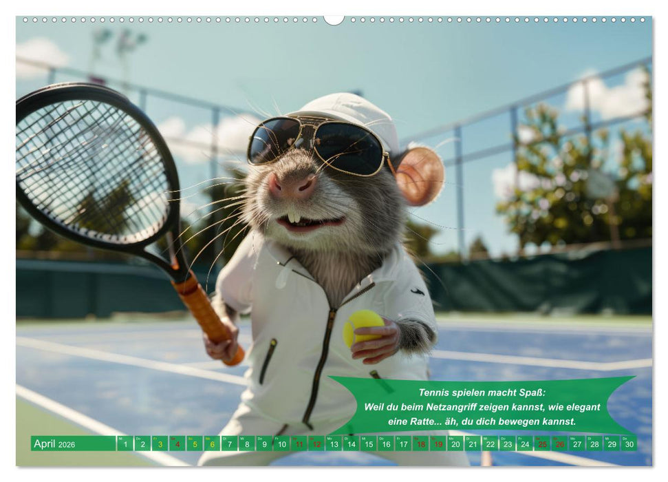 Der tierisch lustige Tennis-Kalender (CALVENDO Wandkalender 2026)