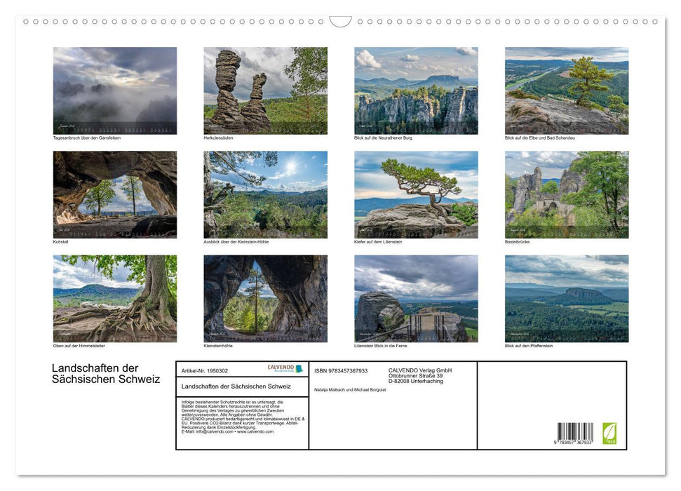 Landschaften der Sächsischen Schweiz (CALVENDO Wandkalender 2026)