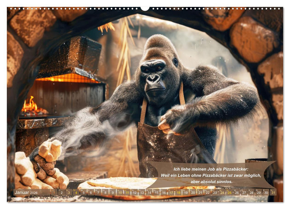 Tierisch lustige Pizzabäcker (CALVENDO Wandkalender 2026)