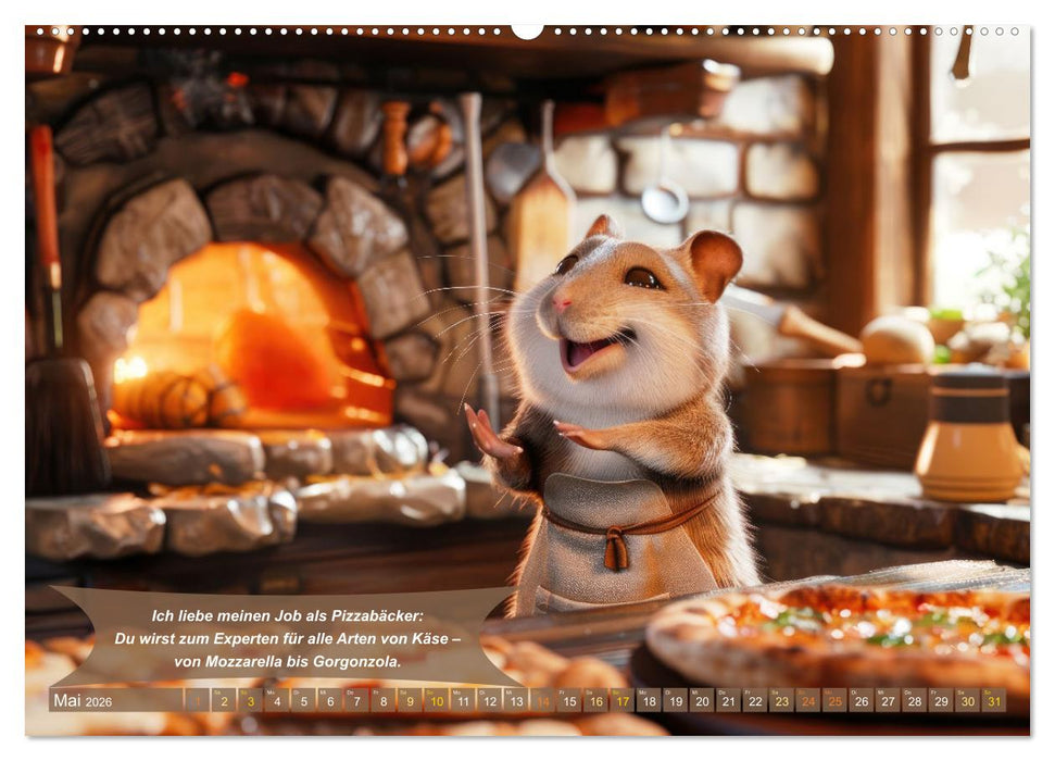 Tierisch lustige Pizzabäcker (CALVENDO Wandkalender 2026)
