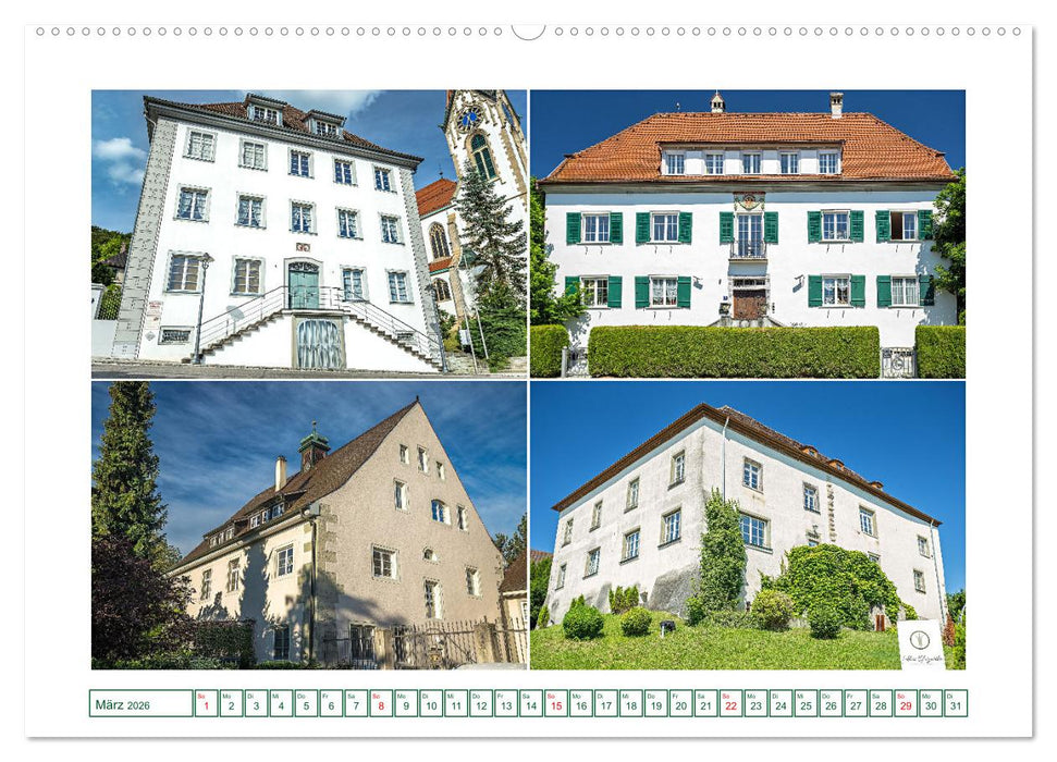 Bekannte und weniger bekannte Schlösser und Burgen rund um dem Bodensee (CALVENDO Premium Wandkalender 2026)