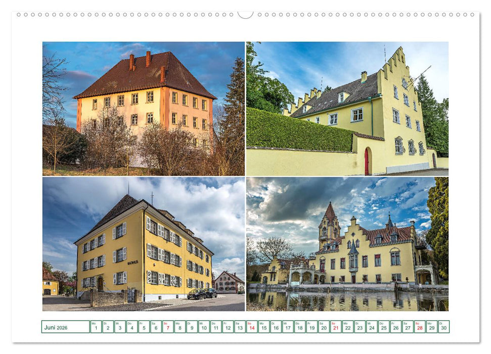 Bekannte und weniger bekannte Schlösser und Burgen rund um dem Bodensee (CALVENDO Premium Wandkalender 2026)