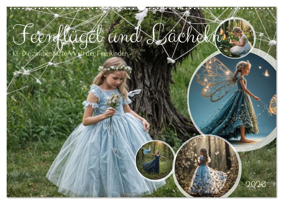 Feenflügel und Lächeln KI - Die zauberhafte Welt der Feenkinder (CALVENDO Wandkalender 2026)