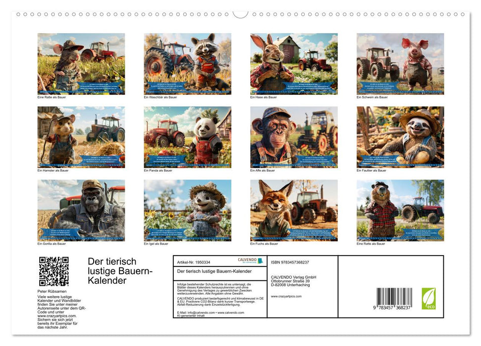 Der tierisch lustige Bauern-Kalender (CALVENDO Premium Wandkalender 2026)