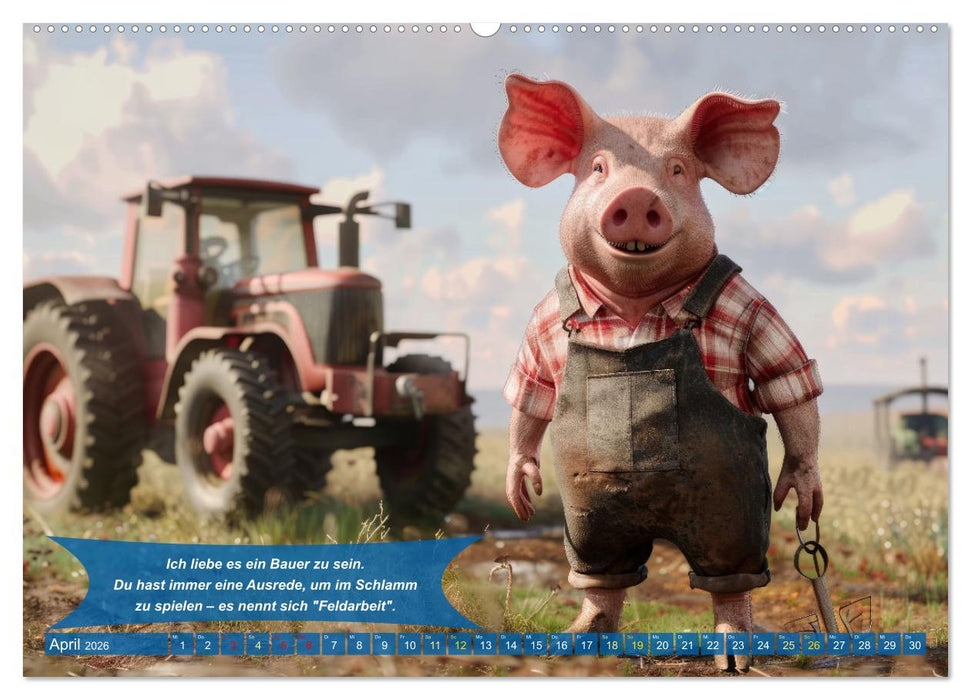 Der tierisch lustige Bauern-Kalender (CALVENDO Premium Wandkalender 2026)