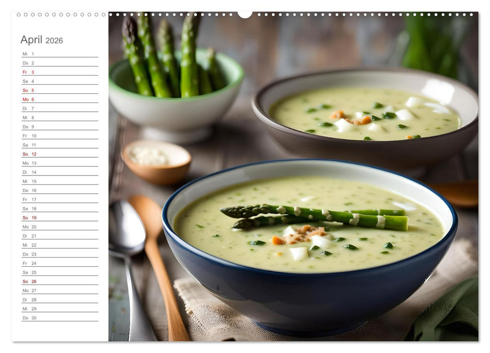 Dein Suppenjahr - Kulinarischer Suppengenuss der Saison (CALVENDO Wandkalender 2026)