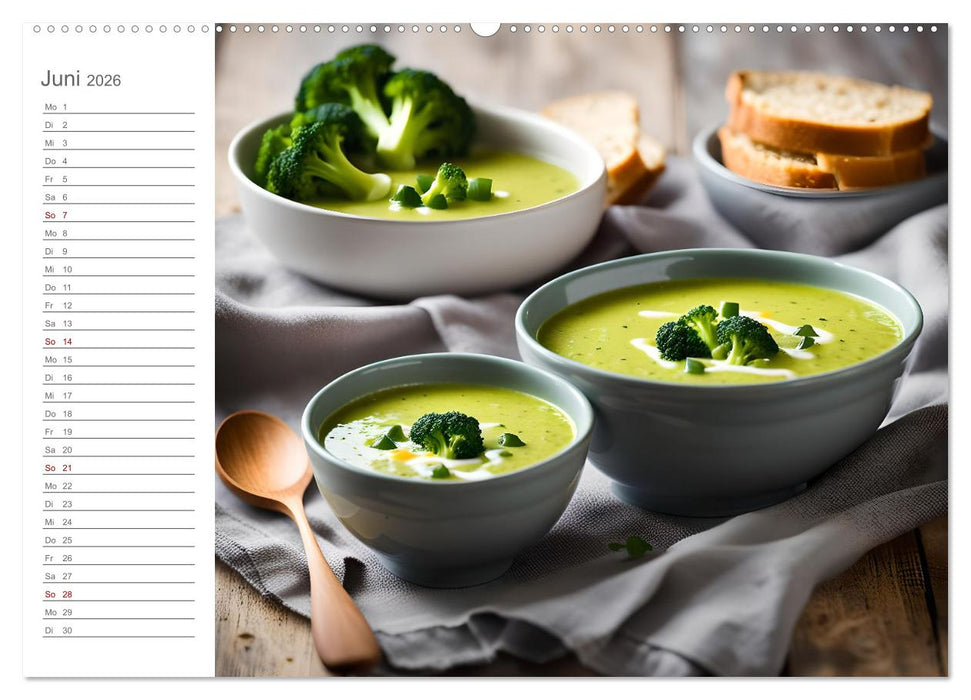 Dein Suppenjahr - Kulinarischer Suppengenuss der Saison (CALVENDO Wandkalender 2026)