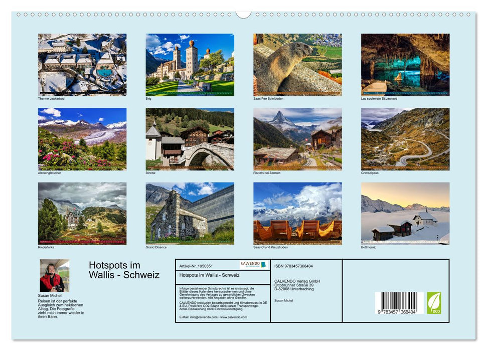 Hotspots im Wallis - Schweiz (CALVENDO Premium Wandkalender 2026)
