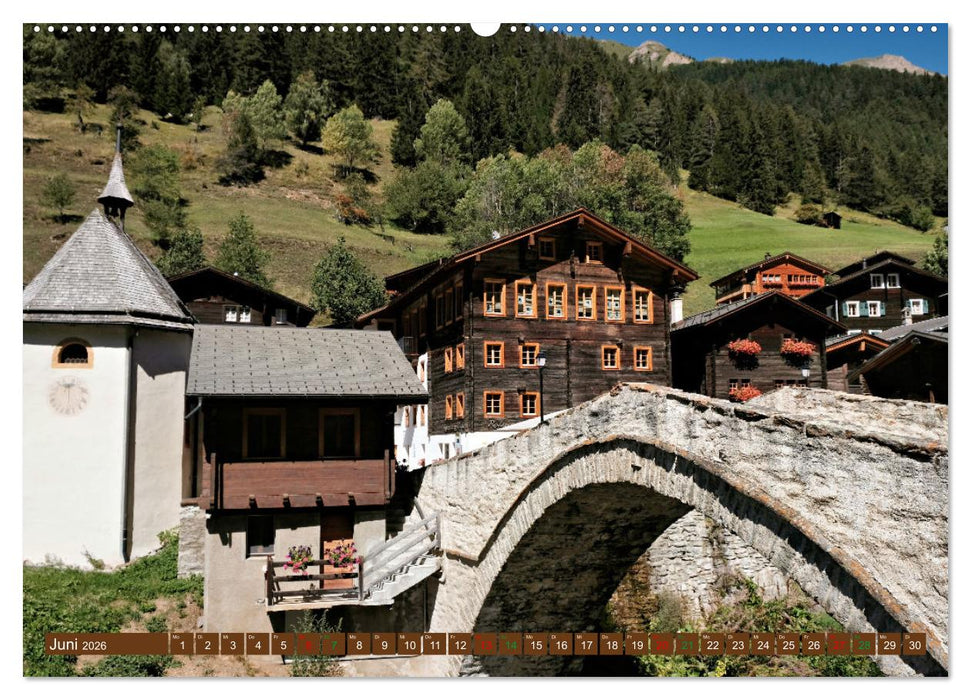 Hotspots im Wallis - Schweiz (CALVENDO Premium Wandkalender 2026)